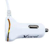 X-One cargador coche 1x USB +1x Lightning 2.4A Bco