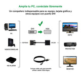 CONVERSOR DVI 24+1/M A VGA HDB15/H, NEGRO, 10 CM