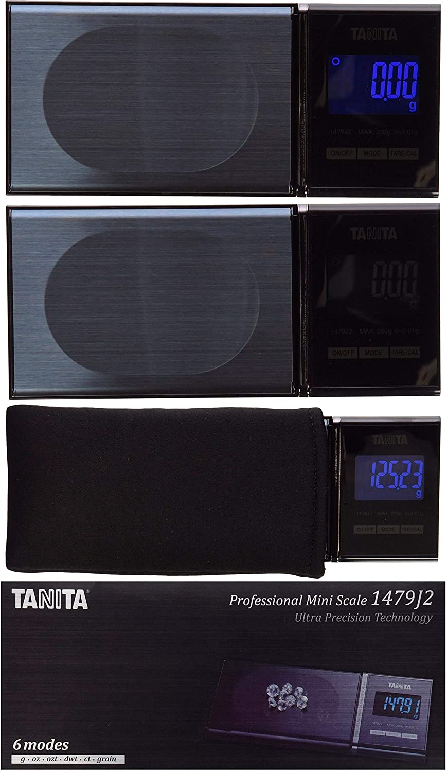 TANITA 1479J2 - Mini Balanza de precisión Profesional - Capacidad 200 gr  con Precisión 0,01gr @ NOVAMART SOLUTION - COSTA RICA